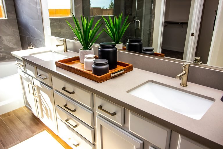 35 Cheap Tray Decor Tips for Double Vanity Bathroom Ideas